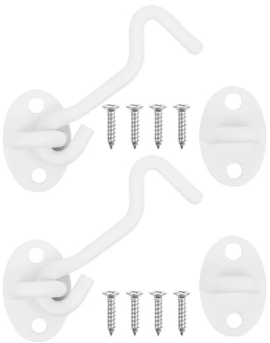 SEWACC Loqueteau Fenêtre en Acier Inoxydable Enduit Crochets de Cabine Inox, 2 Pcs pour Fixation Pratique des Portes et Fenêtres