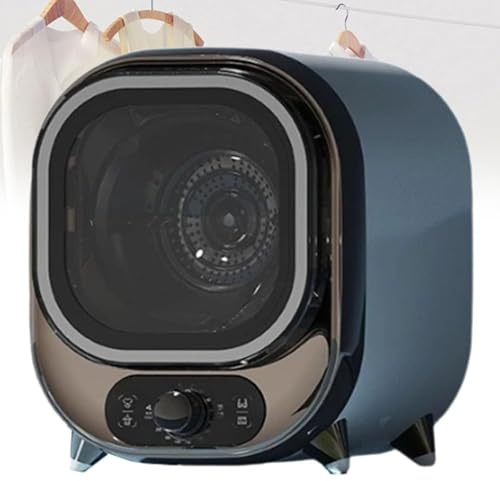 Portable Condenser Tumble Dryer 0-200 Minutes Hot Cold Air 3D Drying 5kg Vented Tumble Dryer Countertop Or Wall Mount Installation, Space-Saving Design(Electroplated blue)