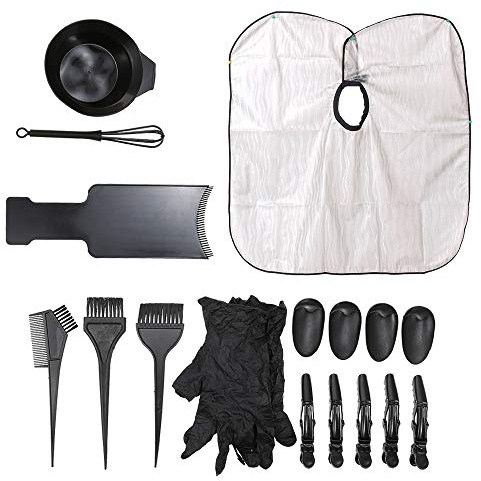 Aoresac Kit de Teinture, Ensemble de Coloration Cheveux, Outils Salon avec Pinces à Cheveux, pour la Maison et le Salon, Planche Teinture, Cape, Brosse