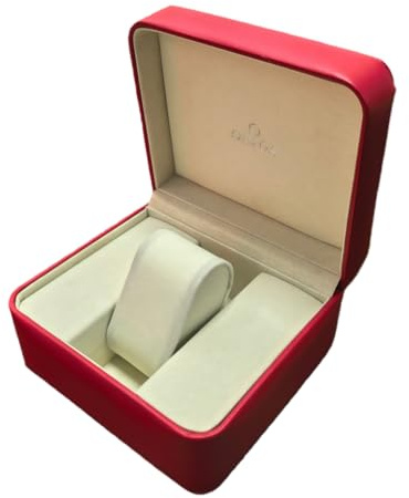 ROUREOX Klockförvaring Trä Gåva, Singel Fack Etui, Massiv Låda Organisatör, Premium Display Hållare för Morfar for Omega De Ville Collection
