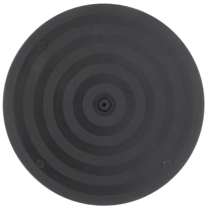 HOMSFOU Flower Arranging Rotating Turntable: Sturdy ABS with Anti-slip Mat - 20cm Integrated Molding Black Base for Succulent Display & Tabletop Use
