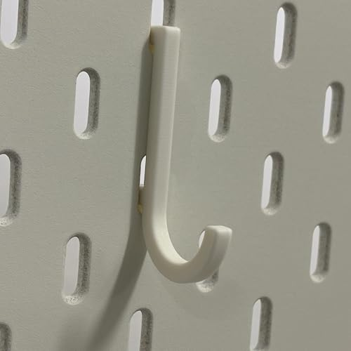 Pegboard Haken Set (10 Stück) – Kompatibel mit IKEA SKADIS Lochplatte – Lochwand Organizer Zubehör – Weiß