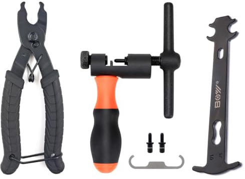 SpinPro Universelles Kettennieter Fahrrad, Fahrradkette Werkzeug Set mit Kettennieter, Kettenzange, Kettenlehre, für 5/6/7/8/9/10/11/12-Gang-Ketten