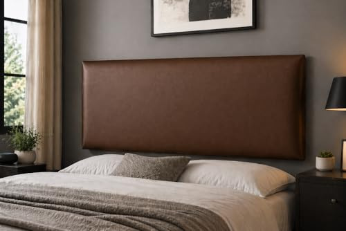Somna Living Oliver Leather Upholstered Headboard 20” (Brown, 5FT Ki)