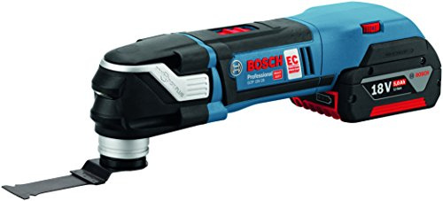 Bosch Professional 18V System Cordless Multi Tool GOP 18V-28 (incl. 2X Sanding Plate, 9X Saw Blade, 5X Sanding Sheets, Quick Charger GAL 1880 CV, 2X Battery GBA 18V 5.0Ah, L-BOXX 136)