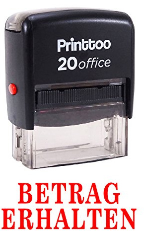 Printtoo BETRAG ERHALTEN Selbstfarber Stempel Buro stationar Bedrucktes Stamp - Rot