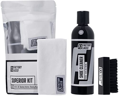 FACTORY LACED Sneaker Cleaner - 240ml Sneaker Reinigungsset für Sneaker und Schuhe, hochwertiger Sneaker Reiniger inkl. Schuhbürste & Microfasertuch