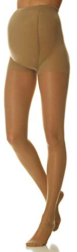SCUDOTEX Schwangerschaftsstrumpfhose, 140 Denier, gestrickt, Kompression von mittel bis stark, 19-22 Hg, Farbe Daino, Größe 4