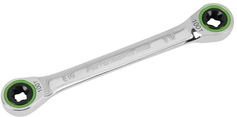 PERFORMANCE TOOL W30451 Klappschlüssel, 100 Zähne, Chrom-Vanadium-Stahl, E10 und E12 Sterngrößen