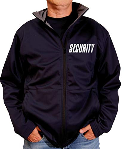 Coole-Fun-T-Shirts Security Softshell Jacke ohne Kapuze Blouson für Herren mit reflektierendem Druck vorne + hinten S M L XL 2X 3XL Sicherheitsdienst Türsteher Detektei (L)