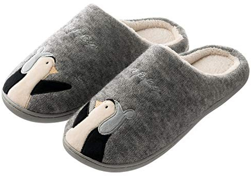 Tofern Womens and Mens Cozy Slip On House Slippers，Women's Memory Foam Comfort House Shoes with Anti-Skid Rubber Sole, Indoor Outdoor Warm Winter Slippers