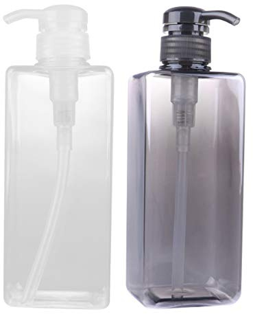 Cabilock 2pièces Bouteilles Distributeurs De Gel Flacons Rechargeables Plastique pour Salle De Bain Noir Transparent Contenants Idéaux pour Produits Cosmétiques Et Toiletries
