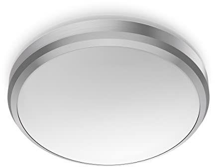 Philips LED Doris Outdoor Ceiling Light 6W [Warm White - Nickel] Water Resistant IP54, for Garden, Patio and Terrace Lighting.
