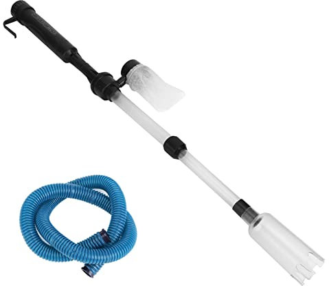 Aspirateur électrique pour Aquarium 3 en 1, Filtres à Eau pour Siphon D'aquarium, Maximum 520 L / H, Nettoyage du Sable D'aquarium, avec Sac Filtrant et Tuyau, Alimenté par Batterie (non Inclus)