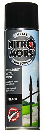 Nitromors Smooth Metal Paint - Black 500ml Aerosol - 3 Pack | Protection Against Rust and Corrosion | Superior Coverage |NBP500