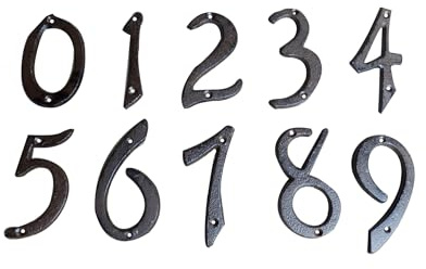Numero in ferro battuto per porte e facciate 10 cm (SEIS)