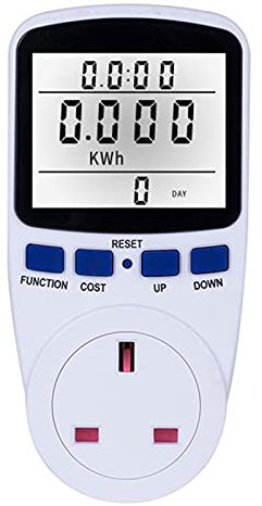 Kavolet Electricity Usage Monitor, LCD Display Energy Monitor with Backlight, Electricity Usage Power Meter Socket, Energy Watt Volt Amps Wattage KWH Consumption Analyzer Monitor Outlet, AC230V~250V
