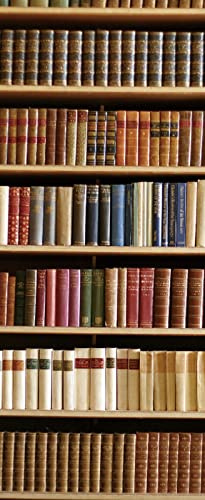 A.Monamour Türtapete Selbstklebend Türfolie Türposter 3D Alte Bücher Auf Holzregal Bücherregal Hintergrund Vinyl Folie Türdeko Tapete Wandbild Türaufkleber Türtattoo 77 x 200 cm