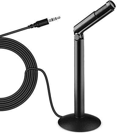 MSUDGH Microfono per Computer Microfono per Computer, Microfono a Condensatore Plug & Play da 3,5 mm per Home Studio per Laptop, Registrazione per Podcasting, Giochi