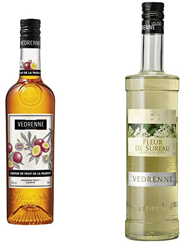 Liqueur de Fruit de la Passion VEDRENNE 18% - 70cl & LIQUEUR DE FLEUR DE SUREAU VEDRENNE 20% - 70 cl