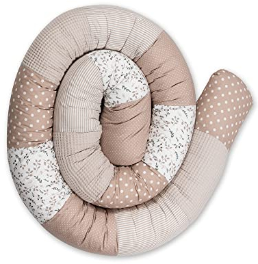 ULLENBOOM Baby Kuschelschlange 300x13 cm Sandblume (Made in EU) - Kuschelschnecke in vielen Farben und Größen, Bezug: 100% Oeko TEX Baumwolle