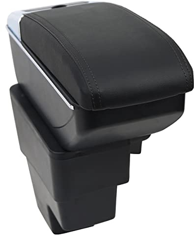 OYHCM Armlehnen compatible with KIA RIO STONIC Mittelarmlehne Armauflage 2015-2024 Zweilagige Armlehne Staufach Schwarz