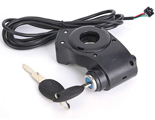 Dioche Contacteur a Clef Trotinette Electrique Thumb Throttle Tension de la Batterie Numérique Accessoires de Guidon Commutateur D'affichage Alimentation avec Verrouillage à clé