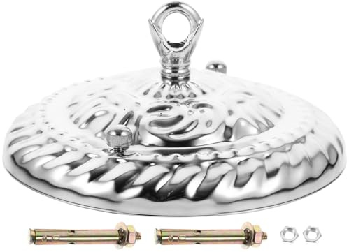 5.9 Inch Chandelier Mounting Kit, Heavy Duty Iron Ceiling Canopy Plate with Closed Hook Redesigned Bow Bracket, Vintage Light Canopy Replacement for Pendant Swag Lamp DIY Lighting (Bronze)