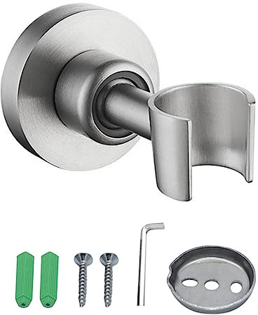 Handbrause Halterung, Edelstahl Duschhalterung, Brausehalter, 360° Verstellbarer Duschkopfhalterung, Universal Halterung für Duschkopf (Silber)