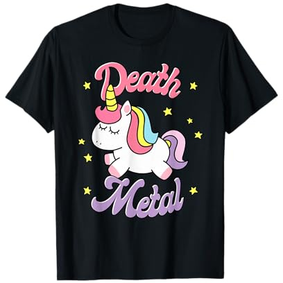 Unicornio de metal pesado rosa Death Metal Camiseta