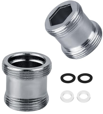 2er-Pack Wasserhahn Adapter M16 auf M22 - Gewindeadapter für Außengewinde M16 und M22, ideal für Luftsprudler und Waschbecken
