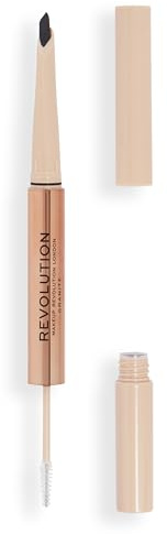 Makeup Revolution, Fluffy Brow Filter Duo, Brow Pencil & Eyebrow Gel, Available in 5 Shades, Granite, 1pc