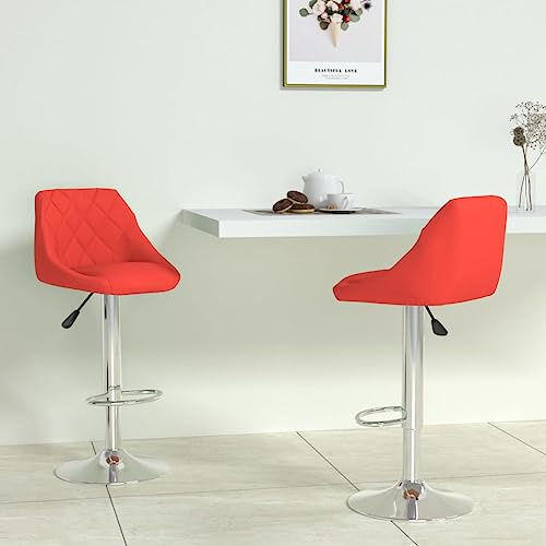 WEMYUFURN Barhocker 2 STK. Rot Kunstleder, Tresenhocke, Stehhocker, Barstuhl für Zuhause oder Gewerbe