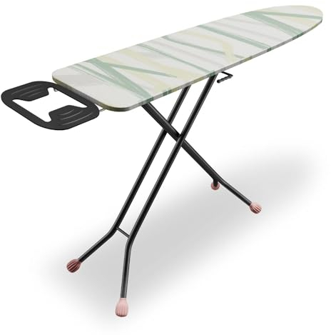 Leonardo Fai Da Te - asse da stiro 33x110 cm - Asse da stiro in acciaio con leva pieghevole e Poggiaferro