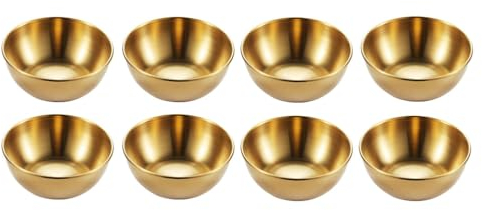 Ciieeo 1 Juego De 8 Uds De Cuenco Dorado Para Inmersión Cuenco De Acero Inoxidable Para Inmersión Miniplatos Dorados Para Preparación De Cocina (Dorado)