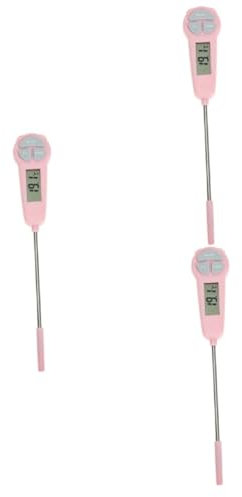Garneck 3st Digitales Thermometer Babyflasche Säuglingsthermometer Digital Sonde Drahtloses Fleisch Digitales Wasserthermometer Lesen Kabellos Öl Abs Lebensmittel W-lan Monitor Rosa