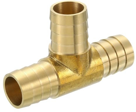 sourcing map Brass Tee Pipe Fitting, 3/4 x 3/4 x 3/4 3 Way T-Connector Fitting Coupler Adapter for Gas Transport Connect Pipelines, 1 Pcs