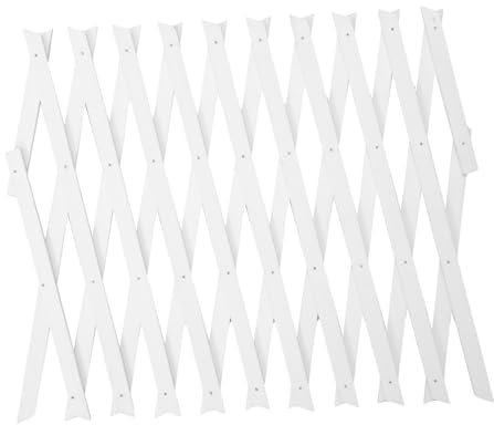 Happyyami Treillis Mural Finition Élégante pour Plantes Grimpantes en Bois Blanc et Polyvalent Longueur Ajustable pour Intérieur et Jardin