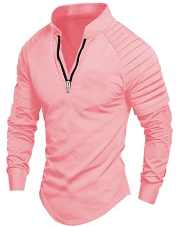 Sweat Homme sans Capuche Pull Homme Laine Col Roule Homme Pull Homme Hiver Col Roulé Pull Colle Roulé Homme sous Pull Coton Pull Long Homme Hiver Col Roulé Pull À Col Roulé Rose 3XL