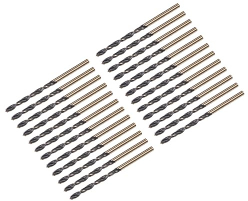 QUARKZMAN Spiralbohrer 3 mm, Metallbohrer set Länge 61 mm, Gold Titanium & Schwarz Nitride beschichtetes bohrer HSS6542 mit 3 mm Geradem Schaft für Edelstahl Metall Holz, 24 Stück