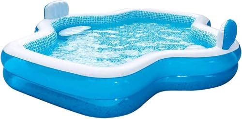 VNSMM aspirateur Piscine Piscine familiale de 10 Pieds de Long, 2 sièges gonflables avec dossiers. 120 LX 110 WX 26 H Kit d'entretien