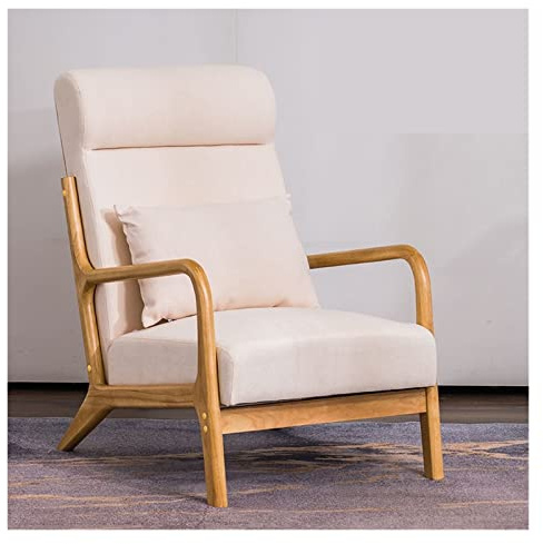 CAFIEDR Breiter Sessel, Mid-Century Retro Modern Lounge Club Sessel Sofa Sessel Massivholzrahmen, Taillenkissen