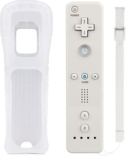 Kuyotine Wii Controllers,Wireless Controller for Nintendo Wii, Wii U Video Game Gamepads, Replaceable Remote Game Controller with Silicone Case and Wrist Strap (White)