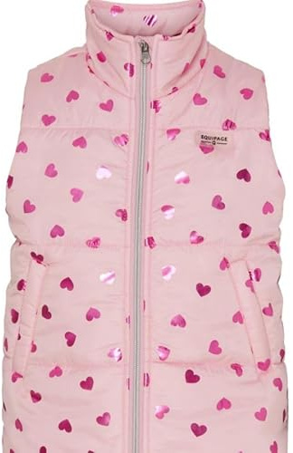 Equipage Kinder Steppweste Thilda Pink Mist mit Herzen