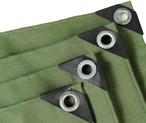 Telone multiuso in tela verde, 2 x 5 m, resistente, impermeabile, con occhielli, per protezione del tetto da campeggio all'aperto e carichi pesanti.