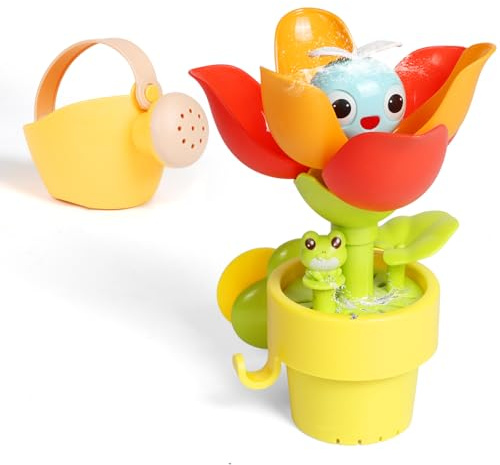 Jouet de Bain en Forme de Fleur - Jouet d'eau avec Fleurs Ouvertes et Ventouse - Jouet pour Baignoire à partir de 1, 2, 3, 4 Ans