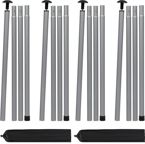 REDCAMP Heavy Duty 82in Adjustable Tent Poles Set of 4, Portable Telescoping Iron Thickened Camping Tarp Poles for Canopy, Rain Awning, Shelter, Backpacking Hiking, 4 Sections