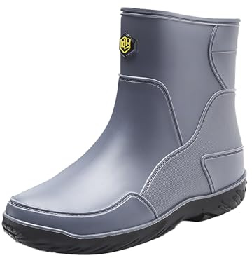 Mens Waterproof Wellington Boots, Garden Boots For Men Ankle Short Wellies Rubber Garden Wellies For Fishing, Walking Half Height Lightweight Rain Breathable Boot