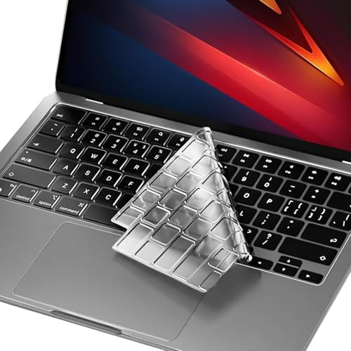Housse de Protection Clavier Compatible avec 2025-2022 MacBook Air, TPU Protege Clavier pour MacBook Air 13.6 15 Pouces M4 M3 M2 A3113 A3114 A2681 A2941 Pro Max 14 16 EU Layout Ultra Mince