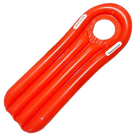 Aufblasbare Kühle – tragbare aufblasbare Schwimmhängematte | tragbare Schwimmhängematte | Rote Schwimmhängematte für Schwimmsofa, Surfbrett mit Griffen für den Pool